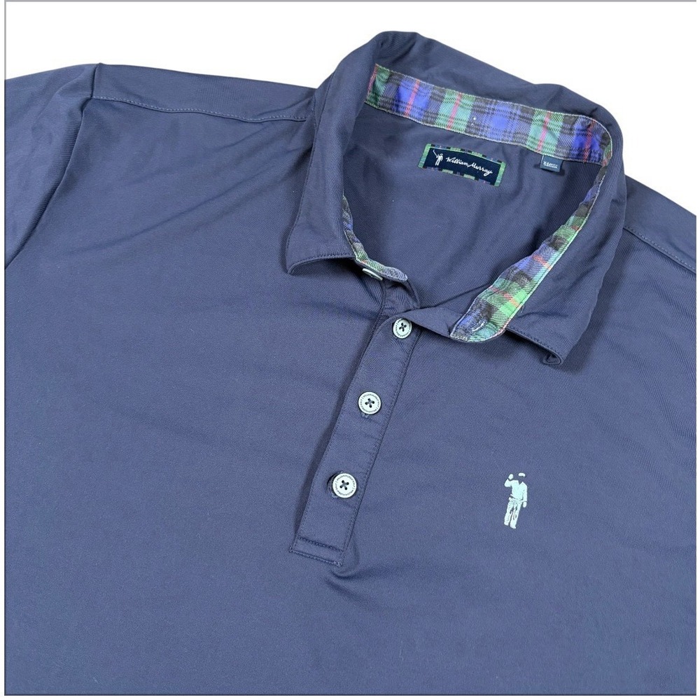 William Murray Polo Shirt Mens Sz XL Blue Golf Performance Stretch Golf